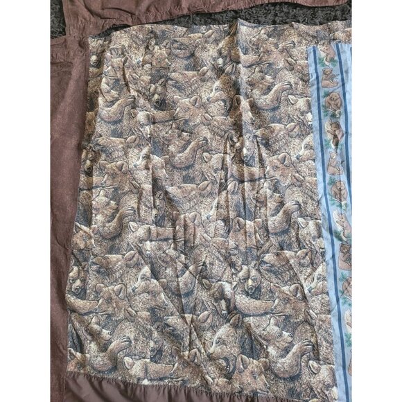 Pair of Handmade Rod Pocket Curtain Panels Bears Lodge Rustic Cabin 56"  x 46 Ea - Picture 3 of 6